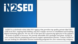 Affordable SEO Reseller - In2SEO