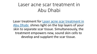 Laser acne scar treatment in Abu Dhabi