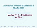 Module N 8 Planification du SMS