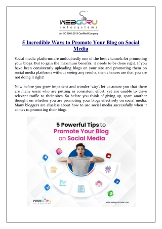 5 Incredible Ways to Promote Your Blog on Social Media