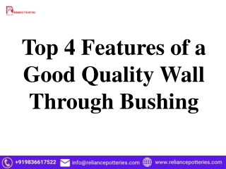 Top 4 Features of a Good Quality Wall Through Bushing