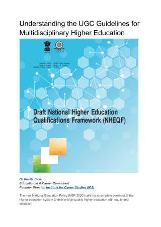 Understanding the UGC Guidelines for Multidisciplinary Higher Education