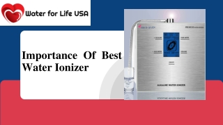 Ionized Water Is Better To Drink