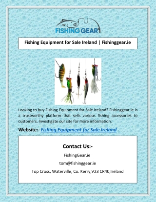 Looking to buy Fishing Equipment for Sale Ireland? Fishinggear.ie is a trustwort