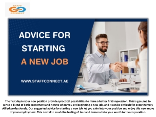 Advice For Starting a New Job