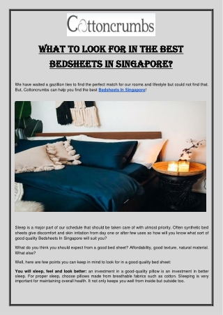 Bedsheets In Singapore