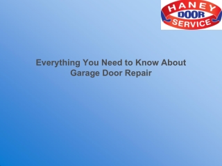 Everything You Need to Know About Garage Door Repair