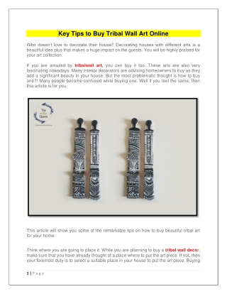 Key Tips to Buy Tribal Wall Art Online