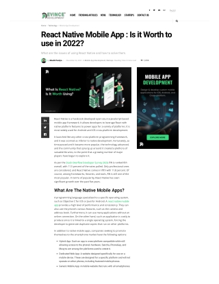 React Native Mobile App