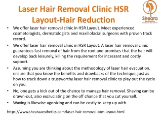 Laser Hair Removal Clinic HSR Layout-Hair Reduction