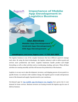 Importance of Mobile App Development in Logistics Business