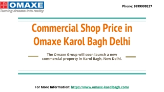 Commercial Shop Price in Omaxe Karol Bagh Delhi