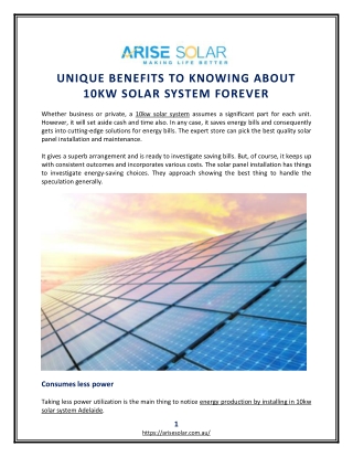 Unique benefits to knowing about 10kw solar system forever