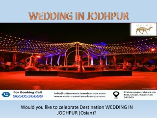 Best wedding planner for a destination wedding in Jodhpur - Osian Resorts