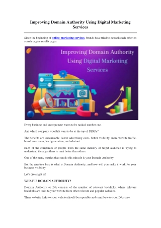 Improving Domain Authority Using Digital Marketing Services