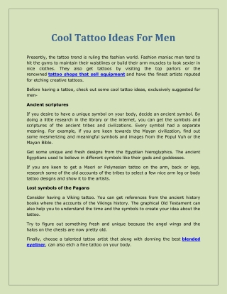 Cool Tattoo Ideas For Men