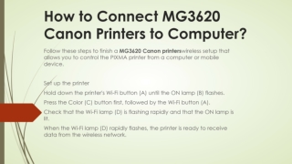 How to Connect MG3620 Canon Printers to Computer