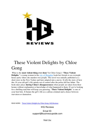 These Violent Delights by Chloe Gong