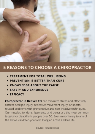 5 REASONS TO CHOOSE A CHIROPRACTOR