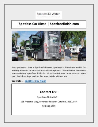 Spotless Car Rinse | Spotfreefinish.com