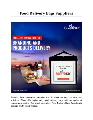 Food Delivery Bags Suppliers