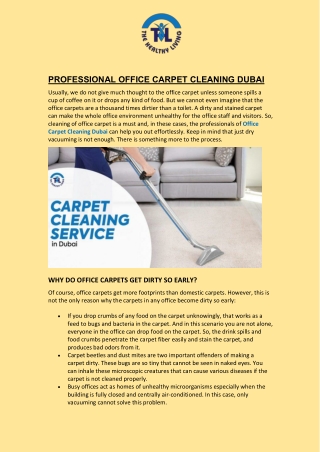 Professional Office Carpet Cleaning Dubai