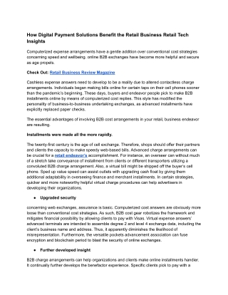How Digital Payment Solutions Benefit the Retail Business Retail Tech Insights