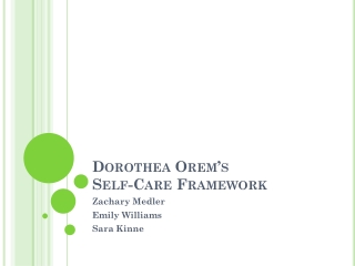 Dorothea Orem’s Self-Care Framework
