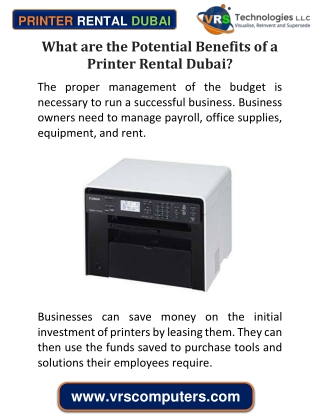 What are the Potential Benefits of a Printer Rental Dubai?