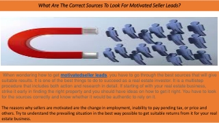 What Are The Correct Sources To Look For Motivated Seller Leads?