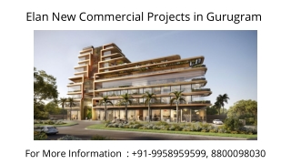 Elan New Commercial Projects In Gurgaon By M3m, Elan New Commercial Projects On