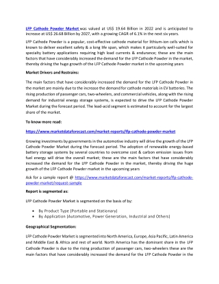 Global LFP Cathode Powder Market