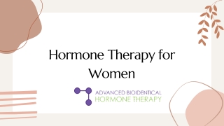 Hormone Therapy for Women