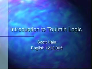 Introduction to Toulmin Logic