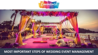 Most Important Steps Of Wedding Event Management