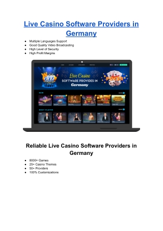 Live Casino Software Providers in Germany