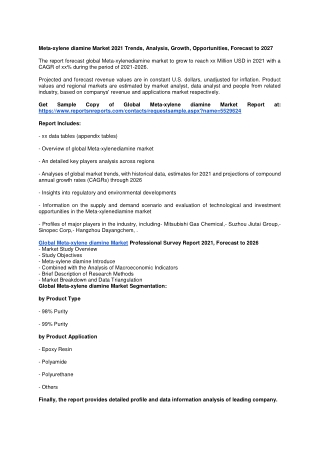Meta-xylene diamine Market 2021
