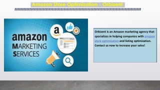 Amazon Store Optimization - Orbizent