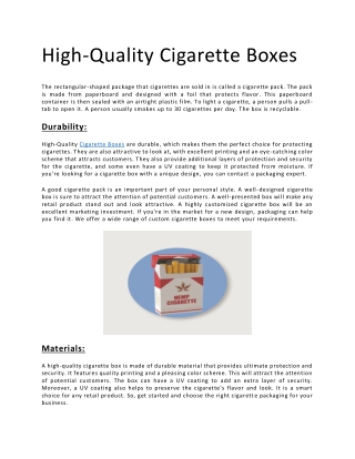 cigrette boxes