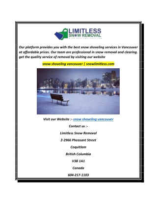 snow shoveling vancouver  snowlimitless.com