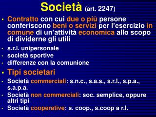 Società (art. 2247 )