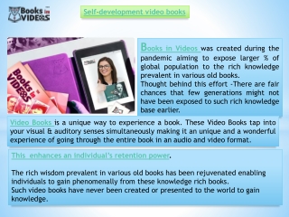 Self-development video books