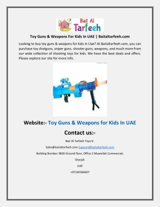 Toy Guns & Weapons For Kids In UAE  Baitaltarfeeh