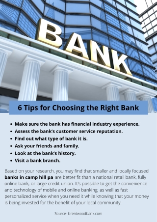 6 Tips for Choosing the Right Bank