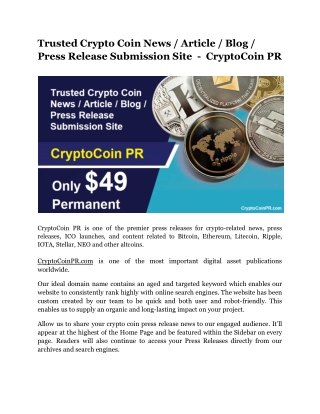 crypto coin press release