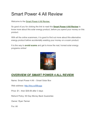 Smart Power 4 All Review