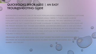 Simple method to eliminate QuickBooks Error H505