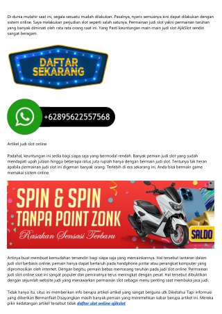 Situs Slot Online Tanpa Potongan Via CimbNiaga