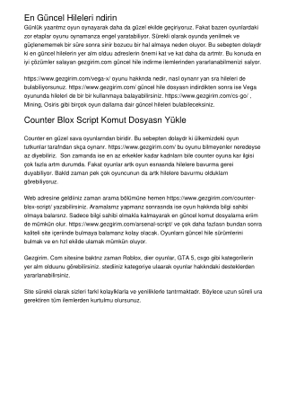 En Güncel Hileleri İndirin
