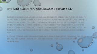 Here's some quick methods to resolve QuickBooks Error 6147